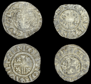 Richard I, Pennies (2), both class IVa, Canterbury, Ulard, vlard · on · can, 1.33g/11h; Northampton or Norwich,...