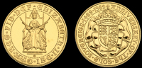 Elizabeth II (1952-    ), Proof Five Pounds, 1989, Sovereign Anniversary (S SE 6). Small spot in obverse field,...