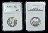 Free State (1921-1937), VIP Proof Florin, 1934, edge grained, 12h (S 6626; KM. 7). Brilliant FDC, of the highest...
