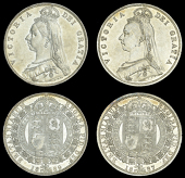 Victoria (1837-1901), Halfcrowns (2), 1887 Jubilee, 1889 (ESC 2771, 2774 [719, 722]; S 3924) [2]. First very fine...