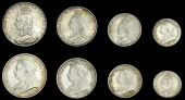 Victoria (1837-1901), Maundy sets (2), 1889, 1894 (ESC 3547, 3552 [2504, 2509]; S 3932, 3943) [8]. Mint state,...