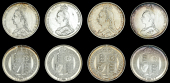 Victoria (1837-1901), Shillings (4), 1887 Jubilee, 1888/7, 1891, 1892 (ESC 3137, 3140, 3145, 3147 [1351, 1353a,...