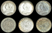 Victoria (1837-1901), Shillings (3), 1894, 1895 large rose, 1897 (ESC 3156, 3160, 3162 [1363, 1364a, 1366]; S 3940,...