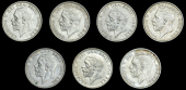 George V (1910-1936), Florins (7), 1928-31 inclusive, 1933, all dies 1+A, 1935, dies 1+B, 1936, dies 1+C (Davies...