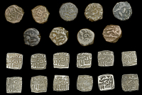 Sultans of Kashmir, Nazuk Shah (second reign, 947-953h), Sasnu (12), Kashmir 842h (GG K100, K100 var; ICV 2972);...