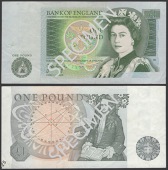 ERROR: Bank of England, John B. Page, £1, 1973, missing serial number, with part of the number printed on the...