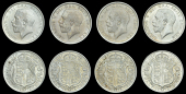 George V (1910-1936), Halfcrowns (4), 1918 (2, dies 1+A, 1+A*), 1919 (2, dies 1+A, 1+A*) (Davies 1668-71; ESC...