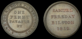 STAFFORDSHIRE, Bilston, Samuel Fereday, Second series, Penny, 1812, legend around value, rev. legend in 4 lines,...