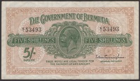 Government of Bermuda, 5 Shillings, ND (1936), serial number B/1 53493, fresh and original paper, nice embossing...