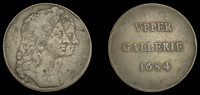 LONDON, Drury Lane, Theatre Royal, Second Theatre, 1684, copper, unsigned [by J. Roettiers], conjoined busts of...