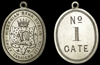 Co DUBLIN, Dublin, Hibernian Bank, Chief Cashier’s Office, oval nickel, shield with ducal coronet above, rev. no 1...