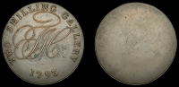 LONDON, Covent Garden, Theatre Royal, First Theatre, 1793, uniface copper, two shilling gallery around th, date...