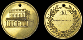 YORKSHIRE, Richmond, Richmond Racecourse, copper-gilt, two-tiered grandstand, rev. wreath, named (41, Lord Dundas),...
