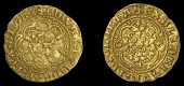 Edward III (1327-1377), Treaty period, Quarter-Noble, mm. cross potent, trefoils in spandrels, rev. voided...
