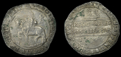 Charles I (1625-1649), Oxford mint, Halfcrown, 1645, mm. plume on obv. only, Briot’s horseman, Oxford plume...