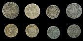Rotherhithe, Thomas May, Halfpenny, 1669, 1.18g/6h (E 800; N 5026; BW. Surrey 270); William Rushley, Farthings (2),...