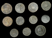 Tooley Street, Richard Marson, Farthing, 0.92g/6h (E 984; N 5116a, this piece; BW. 452), Ed. Orpin, Halfpence, 1666...