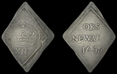 Charles I (1625-1649), Newark, Shilling, 1645, crude flat crown, rev. obs newarke, 6.01g/12h (Hird 247-8, same dies;...
