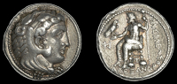Greek Coinages, KINGS OF MACEDON, Alexander III, Tetradrachm, Myriandrus, 325-323, head of Herakles right wearing...