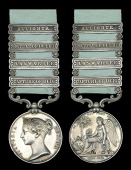 Army of India 1799-1826, 4 clasps, Allighur, Battle of Delhi, Laswarree, Capture of Deig (J. Player, 27th Lt....