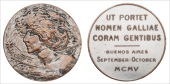 Sarah Bernhardt interest: An Art Nouveau silver plate on copper circular medallion, the obverse bearing a profile...