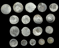 Miscellaneous, Miscellaneous countermarked silver coins (18), various types [18]. Varied state	 £100-£150