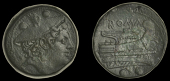Roman Republican Coinage, Anonymous, Sextans, Rome, c. 217-215, head of Mercury right wearing winged petasus, two...