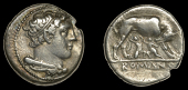 Roman Republican Coinage, Anonymous, Didrachm, Neapolis (?), c. 264-255, diademed head of Herakles right, wearing...