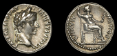 Roman Imperial Coinage, Tiberius, Denarius, Lugdunum, c. 16-37, ti caesar divi avg f avgvstvs, laureate bust right,...