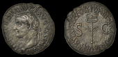 Roman Imperial Coinage, Tiberius, As, Rome, 35-6, [—] divi avg f avgvst imp viii, laureate bust left, rev. pontif...