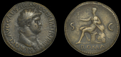 Roman Imperial Coinage, Nero, Sestertius, Rome, c. 62-8, nero clavd caesar avg ger pm tr p imp p, laureate bust...