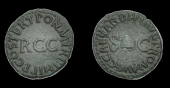 Roman Imperial Coinage, Gaius (Caligula), Quadrans, Rome, 40-1, c caesar divi avg pron avg, pileus dividing s c,...