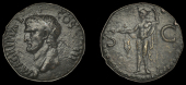 Roman Imperial Coinage, Agrippa, As, Rome, 37-41, m agrippa l f cos iii, bust left wearing rostral crown, rev....