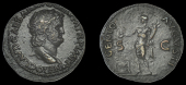 Roman Imperial Coinage, Nero, As, Rome, c. 62-8, nero clavd caesar avg ger p m tr p imp p, bust right, small globe...