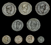 Roman Imperial Coinage, Nero, Dupondii (2), both Lugdunum, c. 62-8, laureate bust right, rev. Victory advancing left...