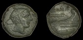 Roman Republican Coinage, Anonymous, Semuncia, c. 215-211, head of Mercury right wearing winged petasus, rev. prow...