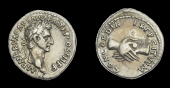 Roman Imperial Coinage, Nerva, Denarius, Rome 97, imp nerva caes avg p m tr p cos iii p p, laureate bust right, rev....