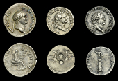 Roman Imperial Coinage, Vespasian, Denarii (2), both Rome, 73, laureate bust right, rev. Emperor, togate, seated...