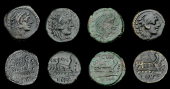 Roman Republican Coinage, Quadrans (4), C. Curiatius C.f. Trigeminus, 135, rev. c cvr f above prow, 5.29g (Craw....