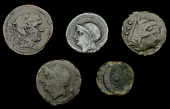 Roman Republican Coinage, Anonymous, Quadrans, c. 215-211, rev. prow, 17.54g (Craw. 41/8b); Quadrans, c. 215-211,...