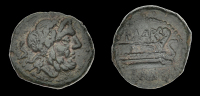 Greek Coinages, SPAIN, Carteia, Semis, 1st cent. BC, bearded head of Saturn right, s behind, rev. prow of galley...