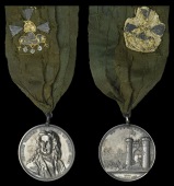 Apprentice Boys of Derry Club (Founded 1814), a silver medal by W.S. Mossop, bust of George Walker almost facing,...