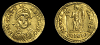Visigothic Coinage, Uncertain mint in Southern Gaul, Solidus in the name of Julius Nepos, 474-5, dn ivlivs nepvs,...
