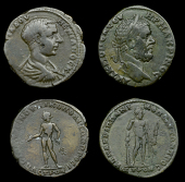 Roman Provincial Coinage, MOESIA INFERIOR, Nikopolis, Macrinus, Æ 26, laureate bust right, rev. Hercules standing...