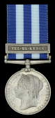 Egypt and Sudan 1882-89, dated reverse, 1 clasp, Tel-El-Kebir (1465. Pte. G. Glass. 1/R. Hrs.) light pitting and...