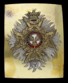 57th (West Middlesex) Regiment Officer’s Shoulder Belt Plate c.1840-55.
The burnished gilt back plate with...