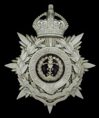 The Middlesex Regiment (Duke of Cambridge’s Own), 1st Volunteer Battalion Officer’s Helmet Plate 1902-08. 
 A...