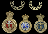 The Middlesex Regiment (Duke of Cambridge’s Own) Glengarry Badges c.1881-97.
An officer’s in gilt metal, silver...