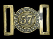 57th (West Middlesex) Regiment Other Ranks Waist Belt Clasp 1855-73.
A scarce example in heavy gauge brass of...