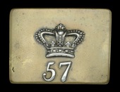 57th (West Middlesex) Regiment Field Officer’s Waist Belt Plate c.1785-1810.
A most rare example, the rectangular...